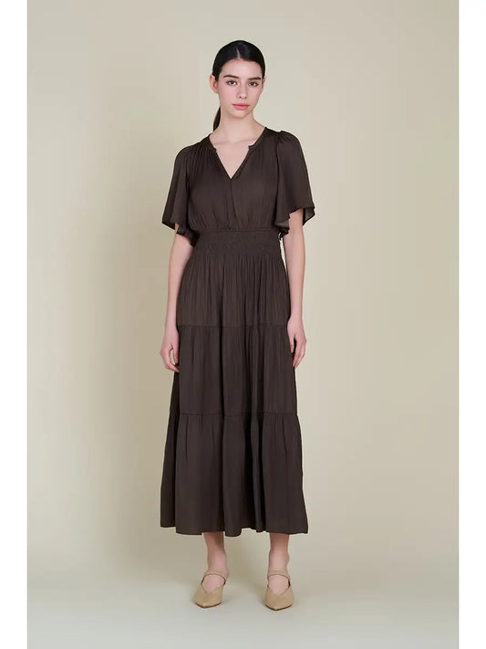 Dark Roast Sinched Waist Dress