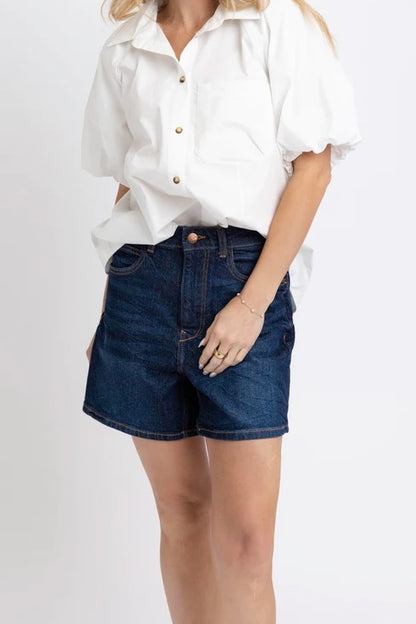 Cotton Poplin Pocket Top in White