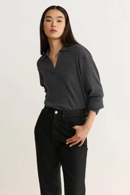 Coated Black Straight Jeans