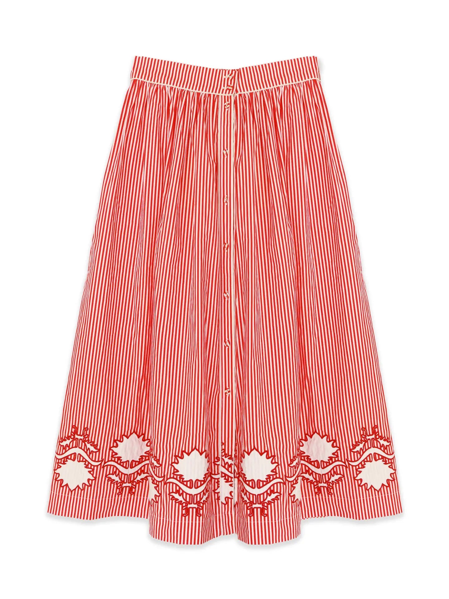 Brooks Avenue Colette Midi Skirt | Red Stripe