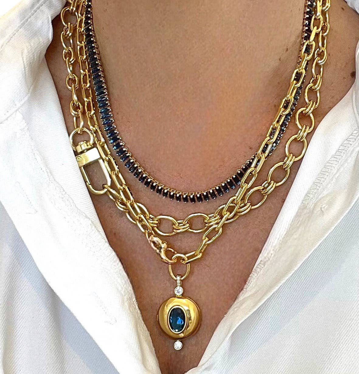 Interlocking Chain Necklace: 20"