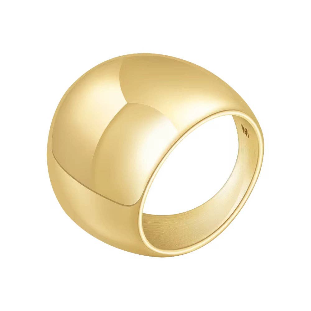 Gold ring on a white background