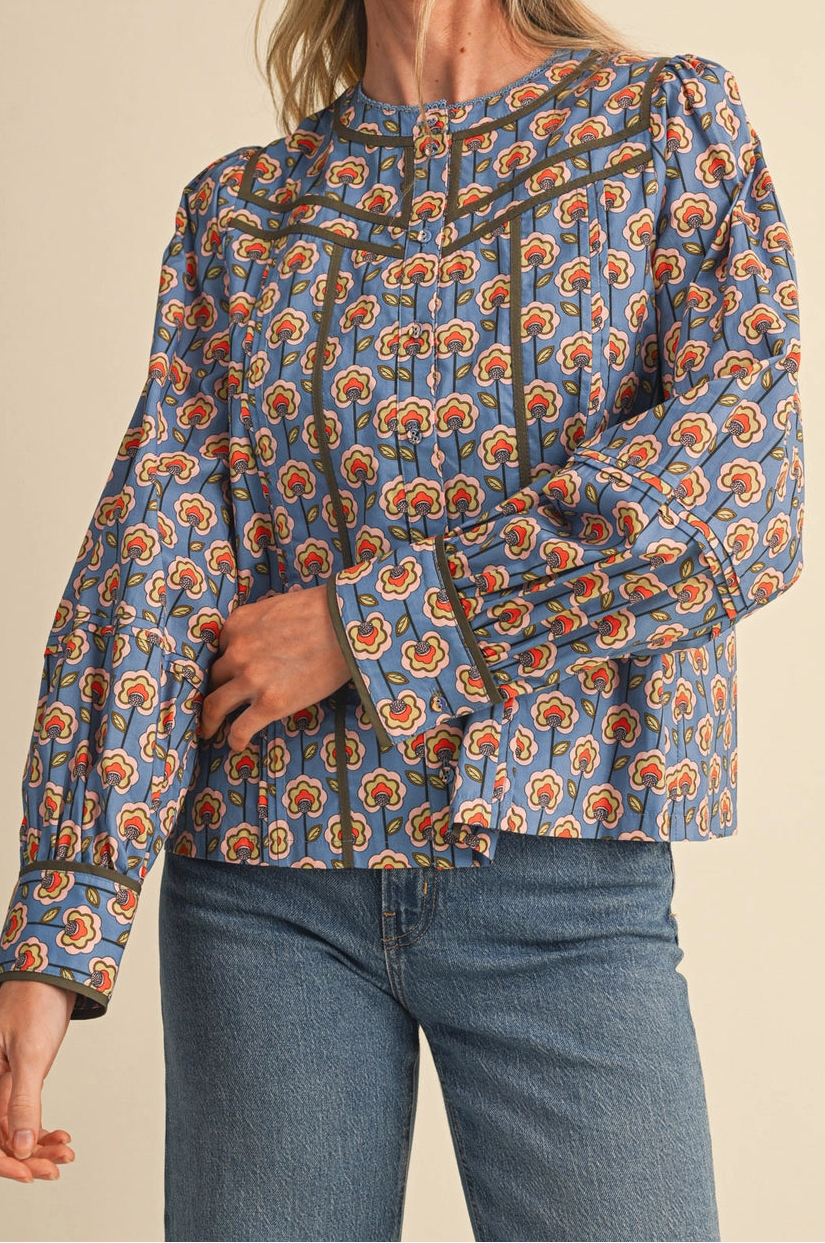 Blue Meadow Floral Blouse