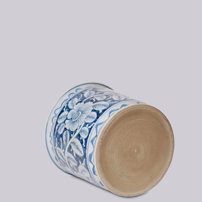 Magnolia Blue & White Floral Heirloom Cachepot