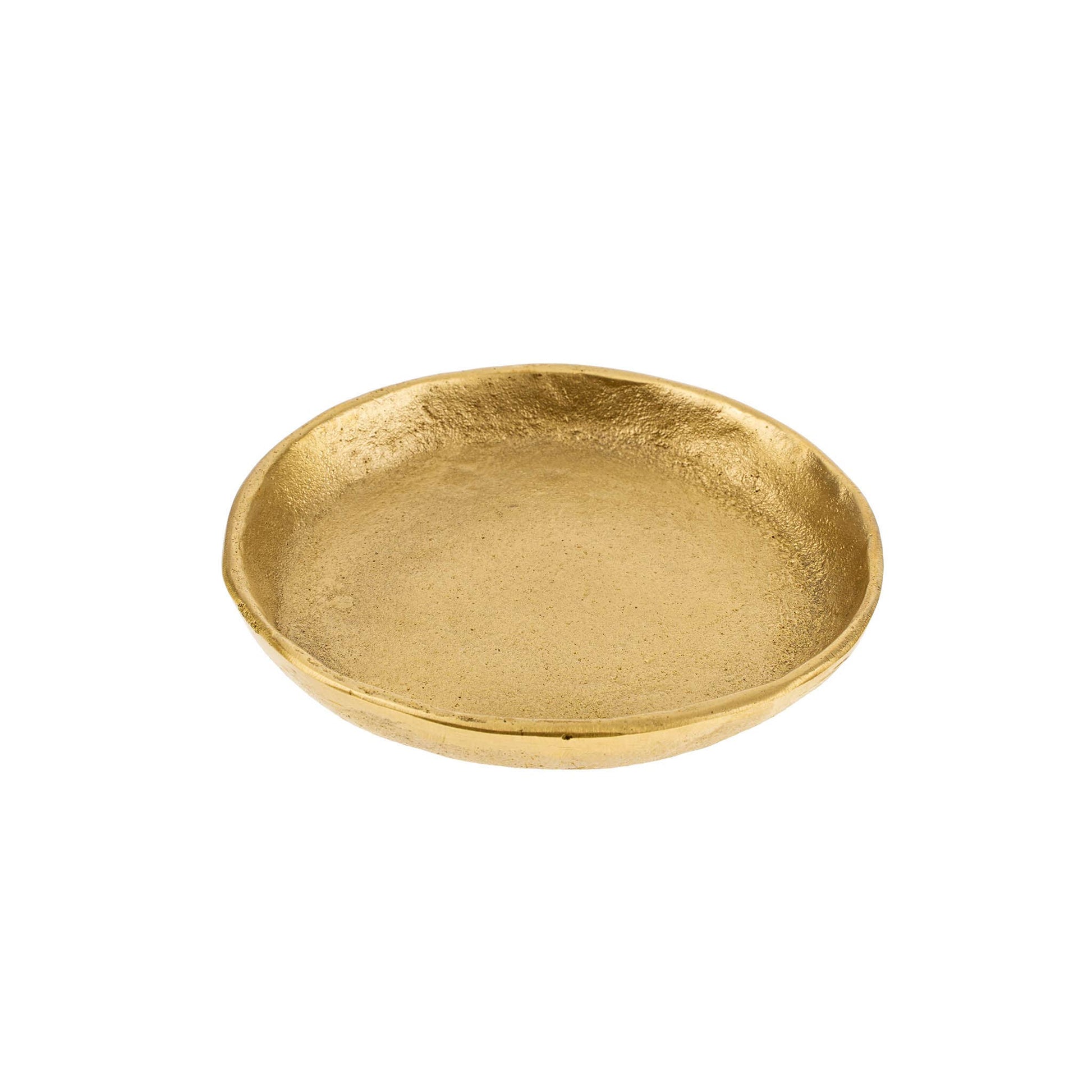 Gold decorative plate on a white background