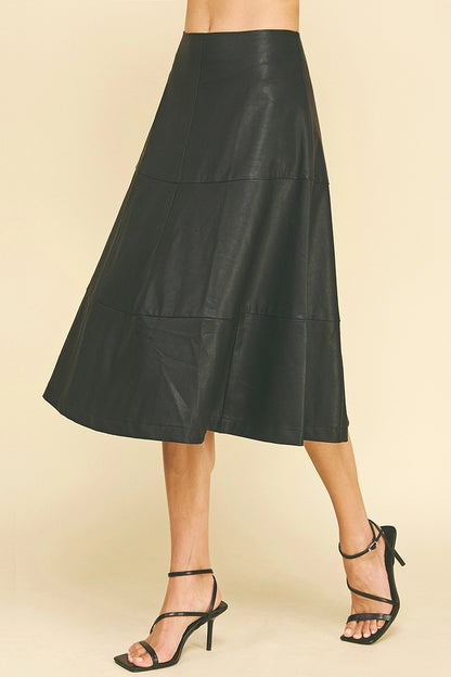 Faux Leather A-Line Skirt