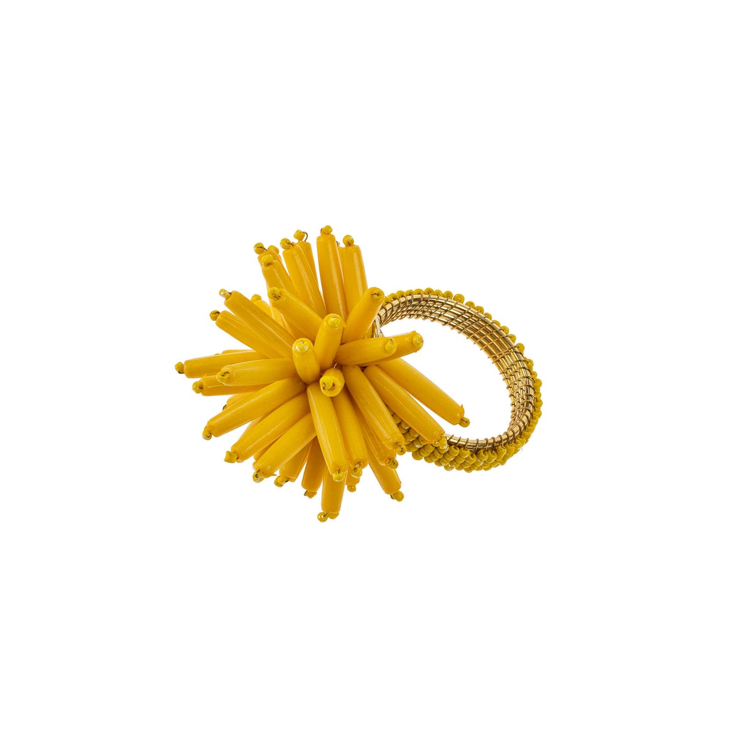 Yellow textured ring on a white background