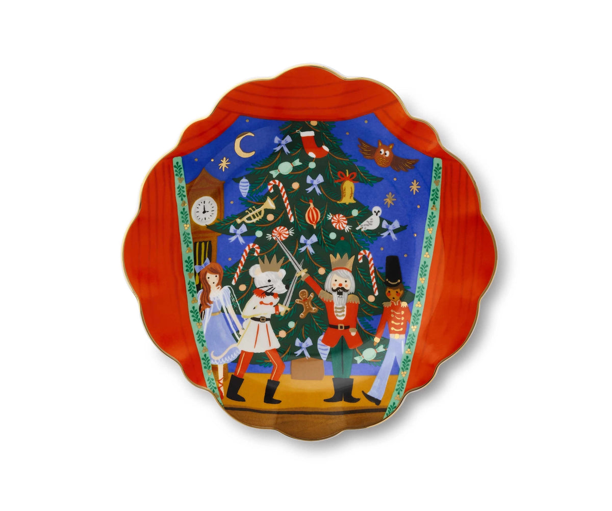 Nutcracker Christmas Scene Porcelain Dessert Plate