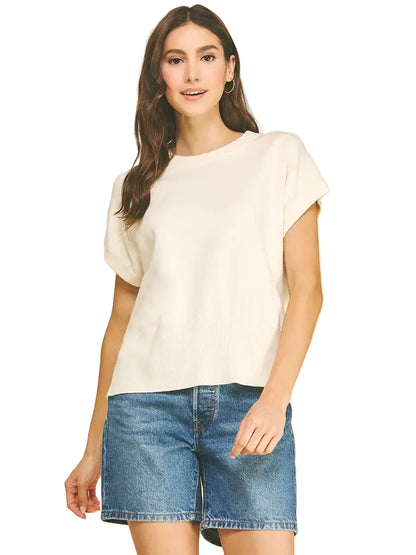 Emery Cream Cap Sleeve Sweater