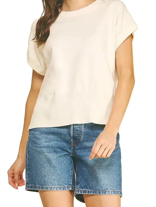 Emery Cream Cap Sleeve Sweater
