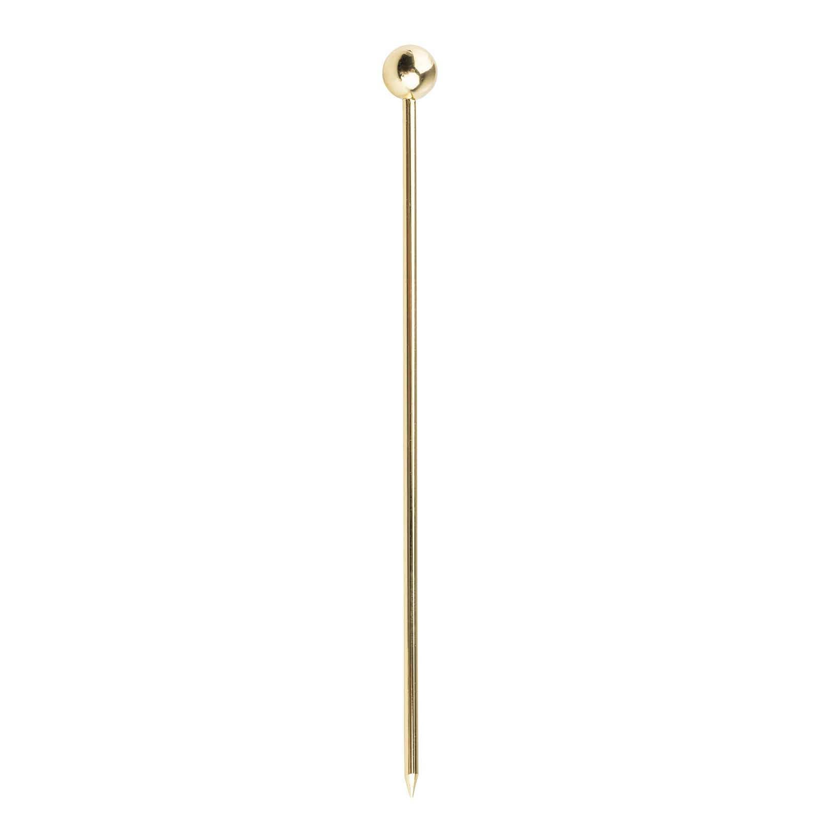 Gold-colored needle on a white background