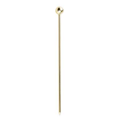 Gold-colored needle on a white background