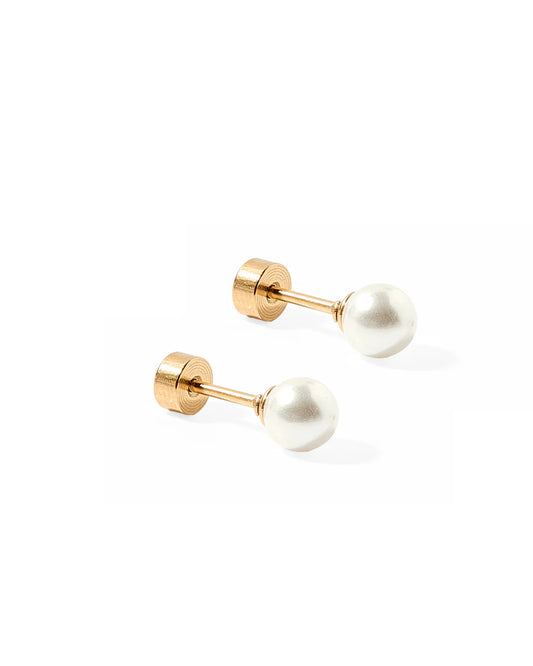 Paige Pearl Screwback Stud Earrings