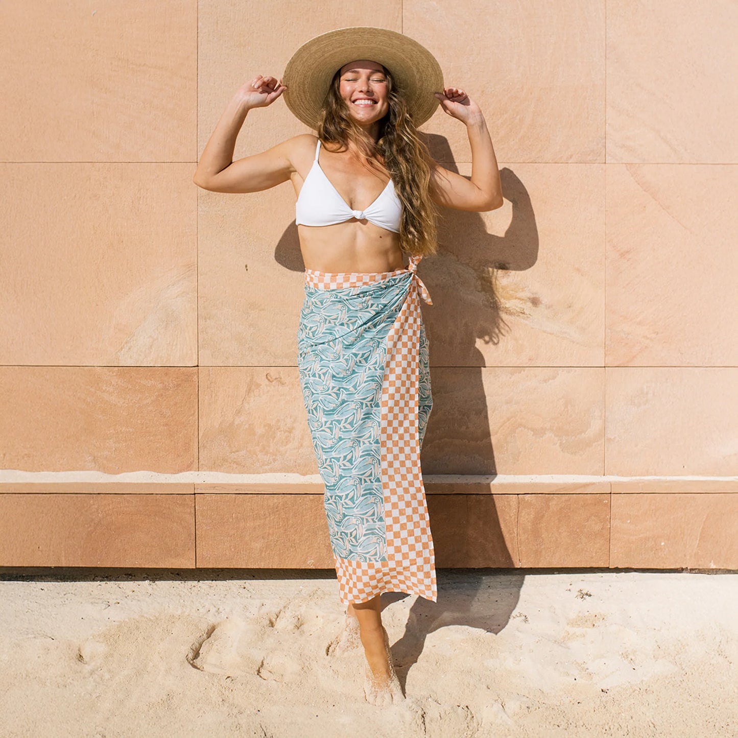 Toucan and Checkered Sarong