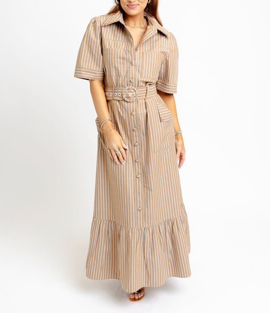 The Bella Striped Shirt Dress