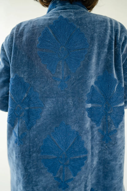 Eleanor James Pepper Crew Jacket-Blue Velvet