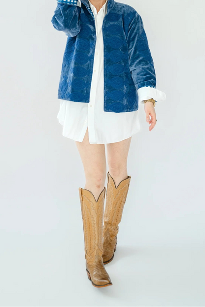 Eleanor James Pepper Crew Jacket-Blue Velvet