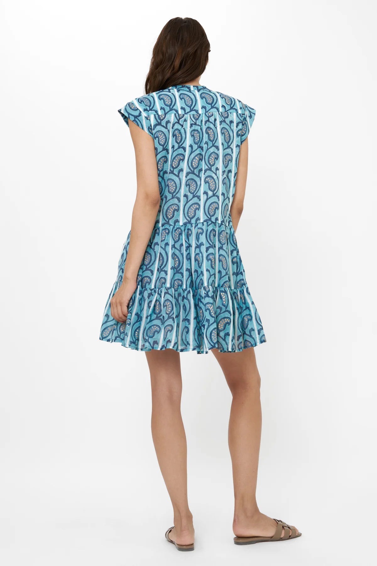 Oliphant- Goa Blue Roll Sleeve Dress