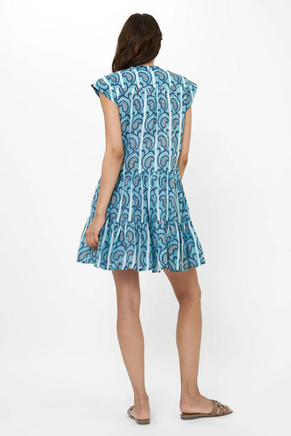 Oliphant- Goa Blue Roll Sleeve Dress