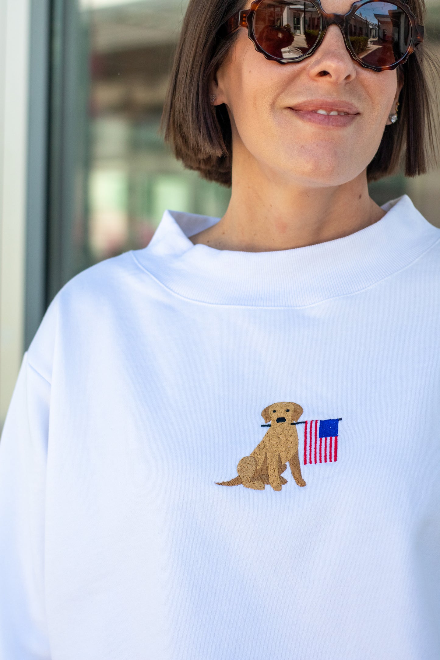 The Americana Dog Mock Neck Sweatshirt