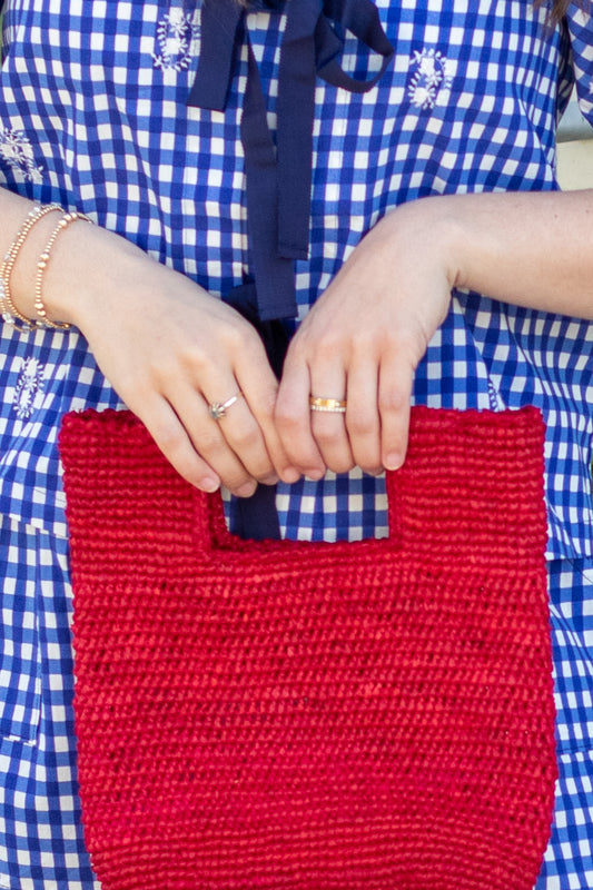 The Market Weave Tote in Red