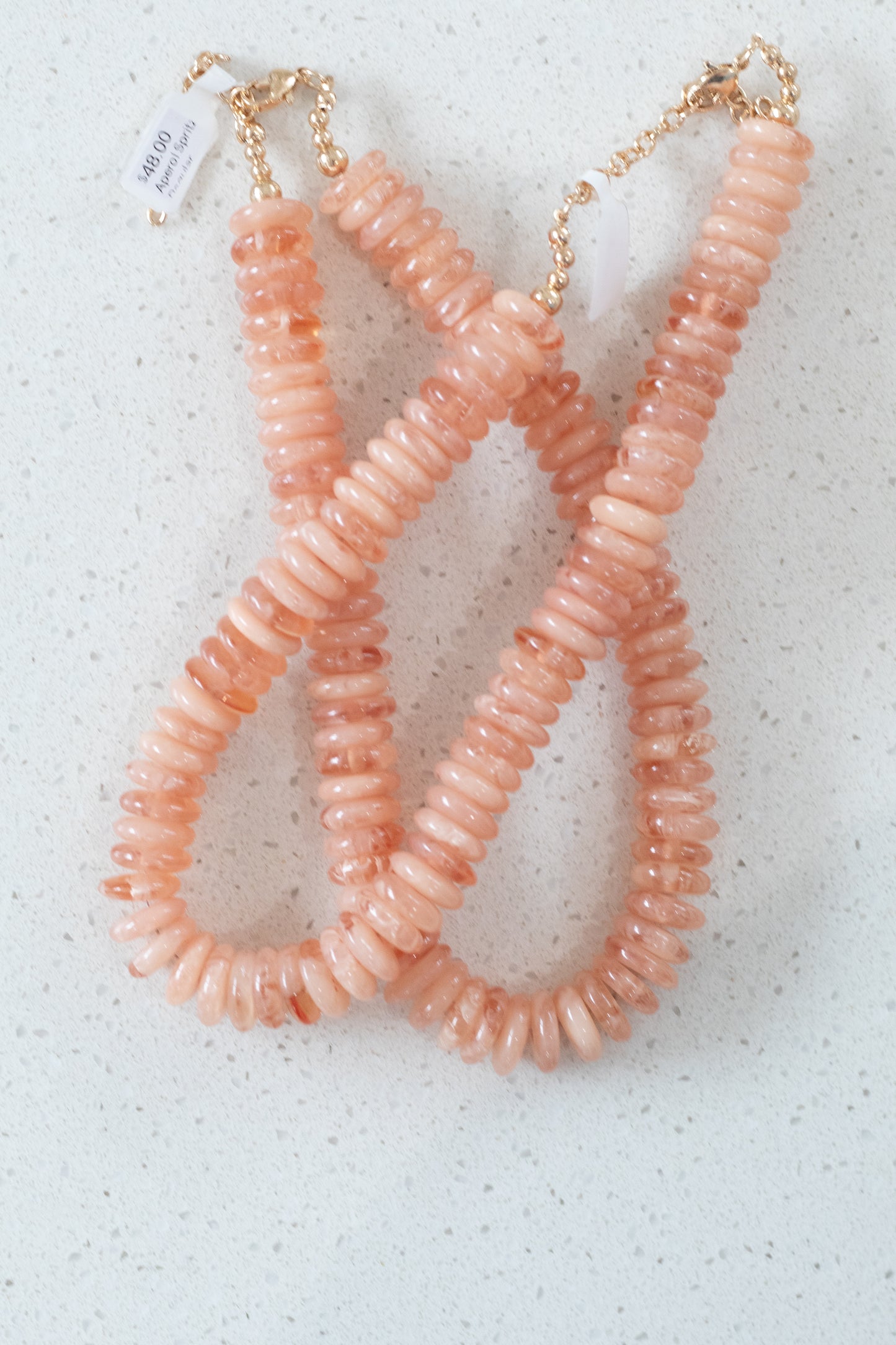 Peachy Sunset Beaded Necklace