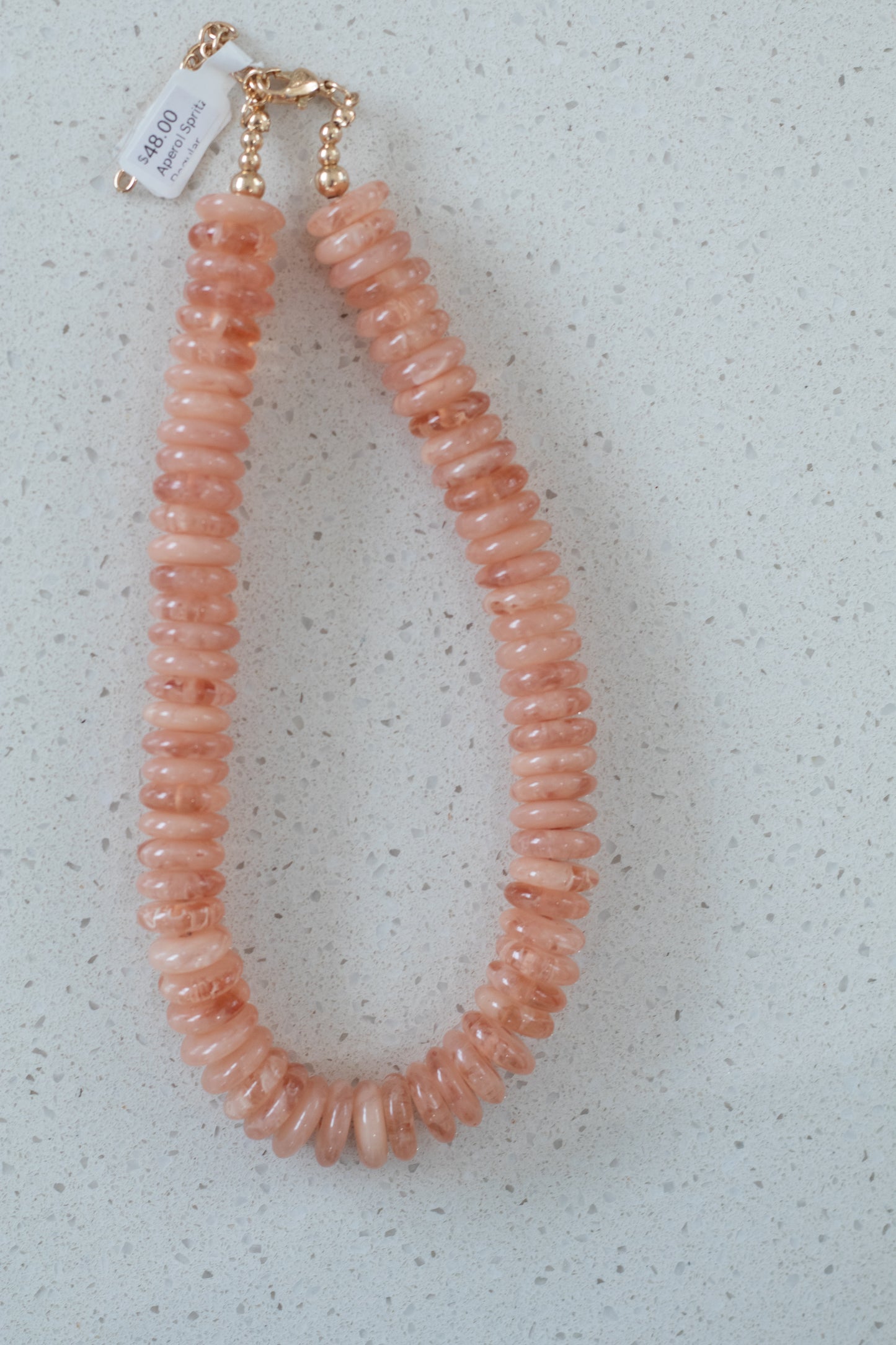 Peachy Sunset Beaded Necklace