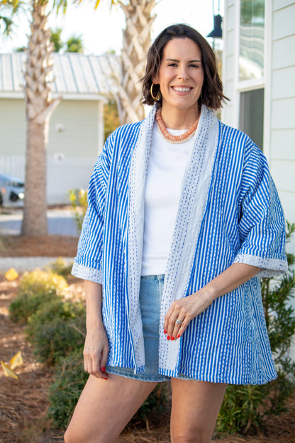 James Blanket Jacket- Tides and Stripes