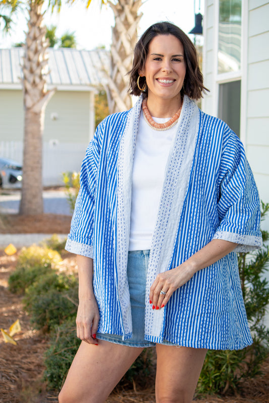 James Blanket Jacket- Tides and Stripes