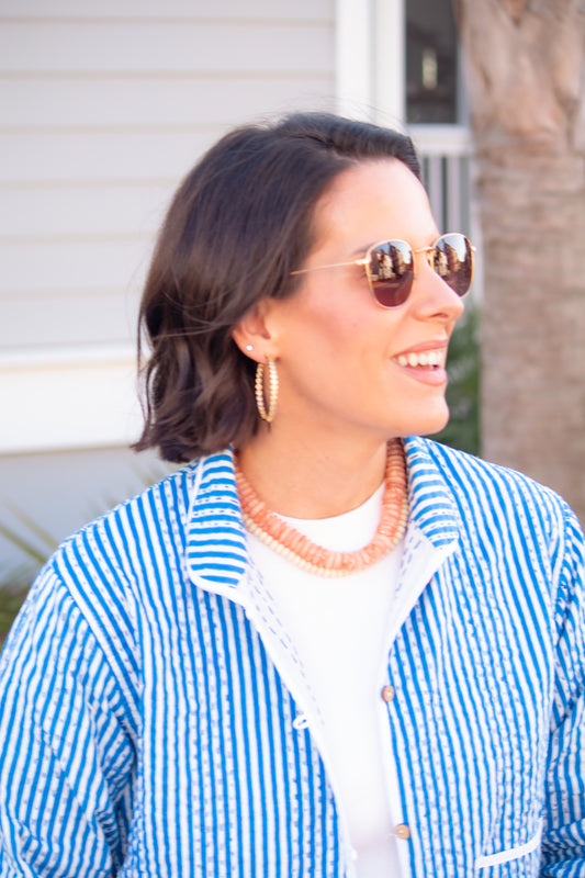 Peachy Sunset Beaded Necklace