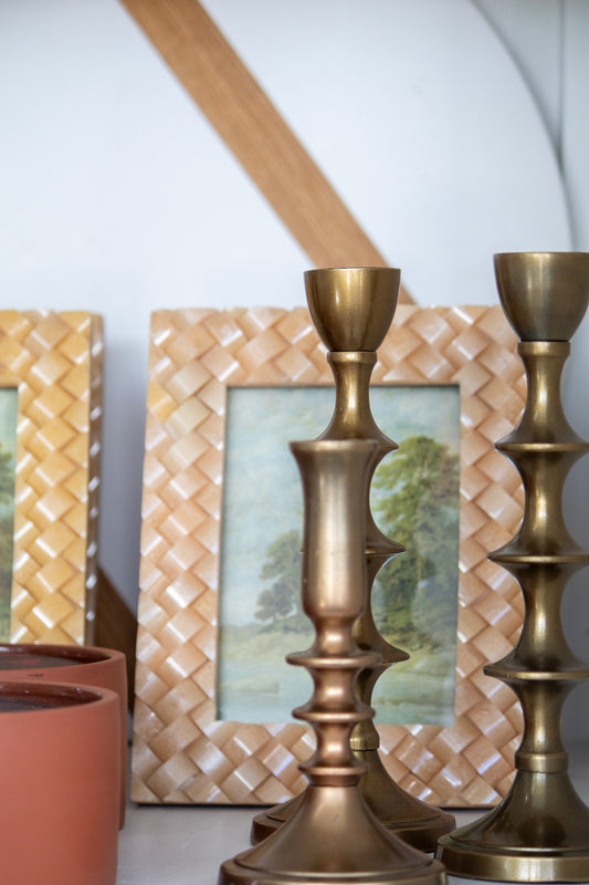 Metal Taper Holders with Antique Finish (Two Sizes)