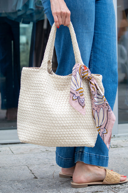 Sky's The Limit - Medium Cream Tote