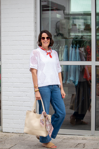 Sky's The Limit - Medium Cream Tote
