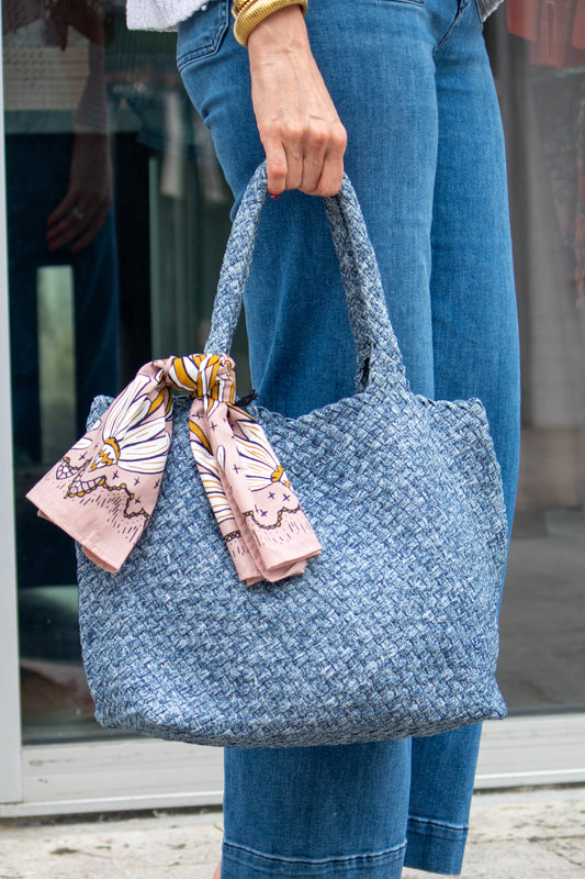 Sky's The Limit - Medium Denim Tote