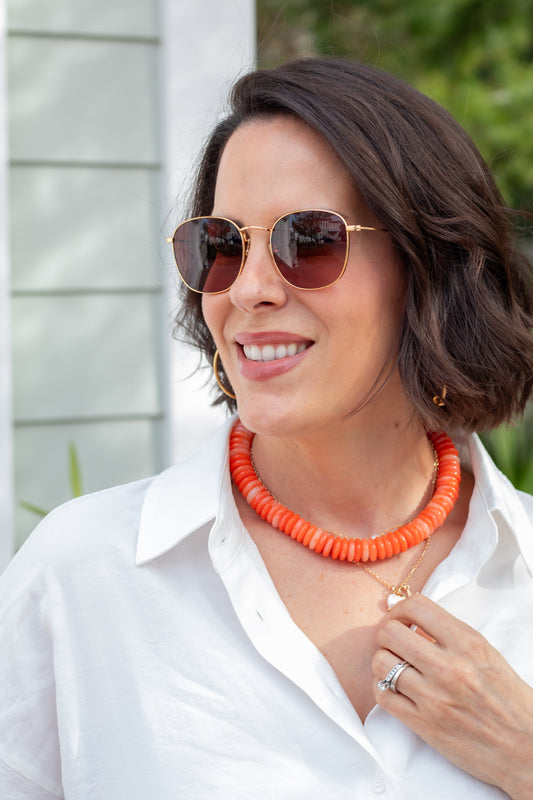 Aperol Spritz Beaded Necklace
