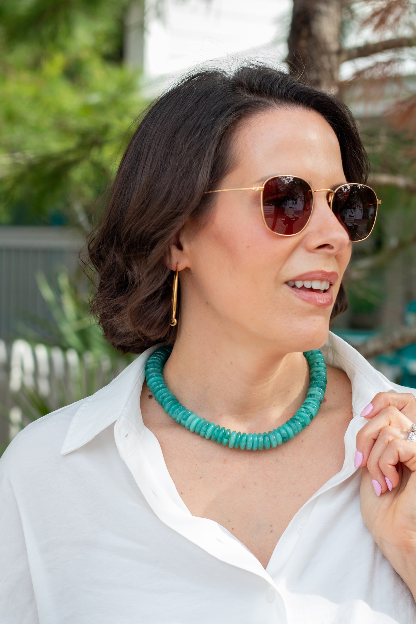 Teal Tide Beaded Necklace