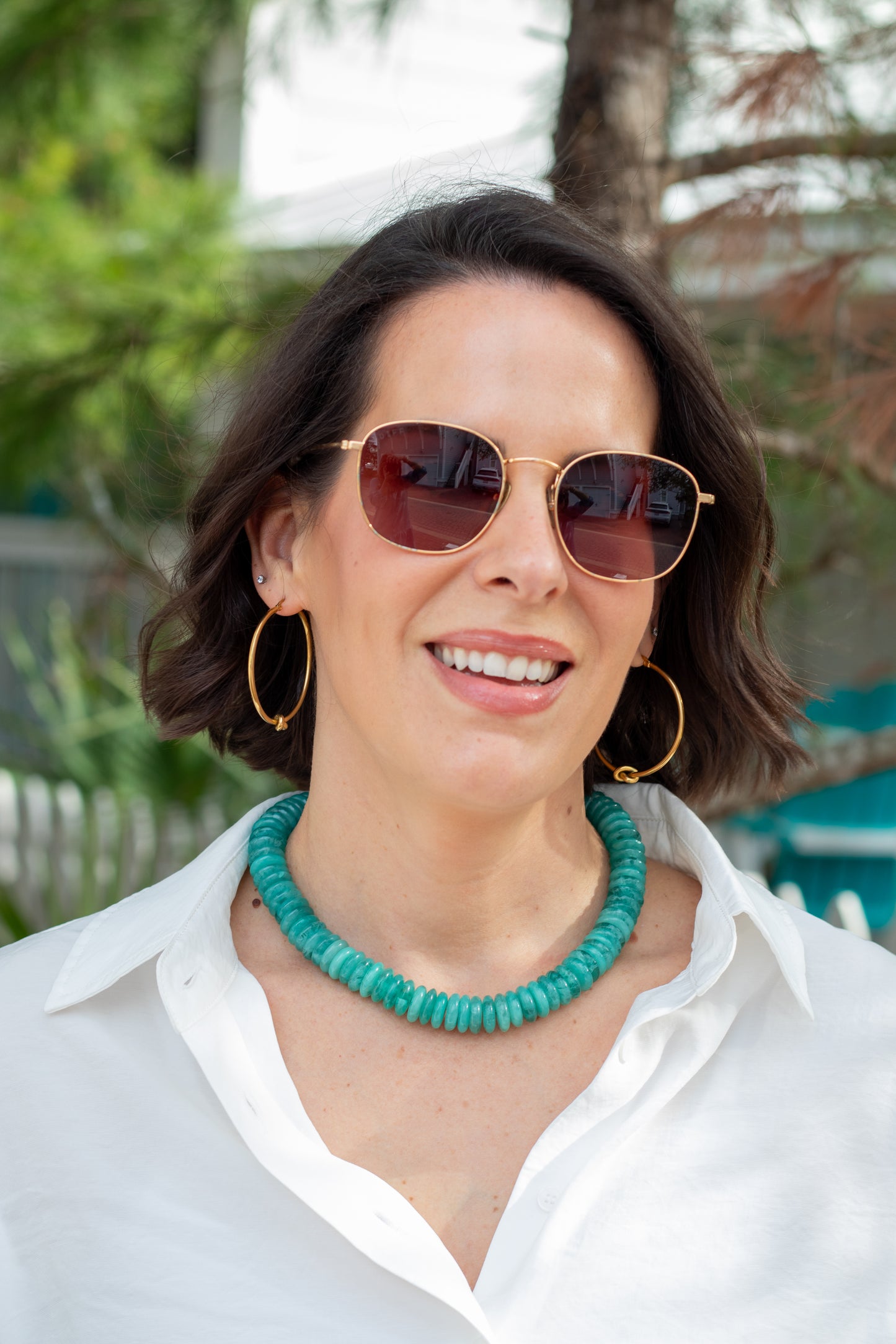 Teal Tide Beaded Necklace