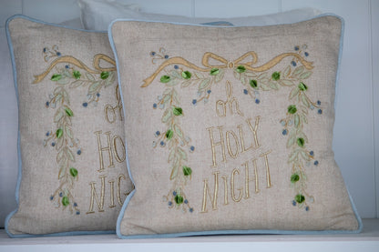 "Oh Holy Night" Christmas Pillow