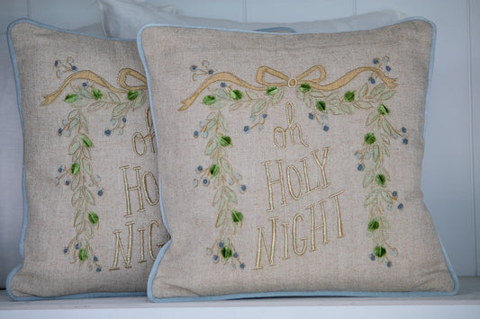 "Oh Holy Night" Christmas Pillow