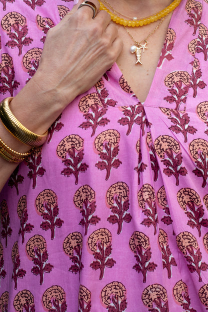Purple Blooms Caftan Dress