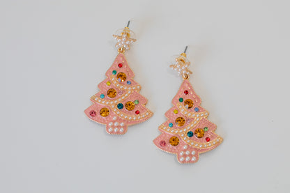 Sugar Plum Sparkle Christmas Tree Earrings