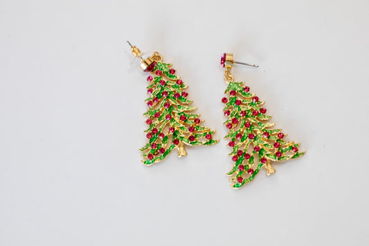Merry & Bright Christmas Tree Earrings