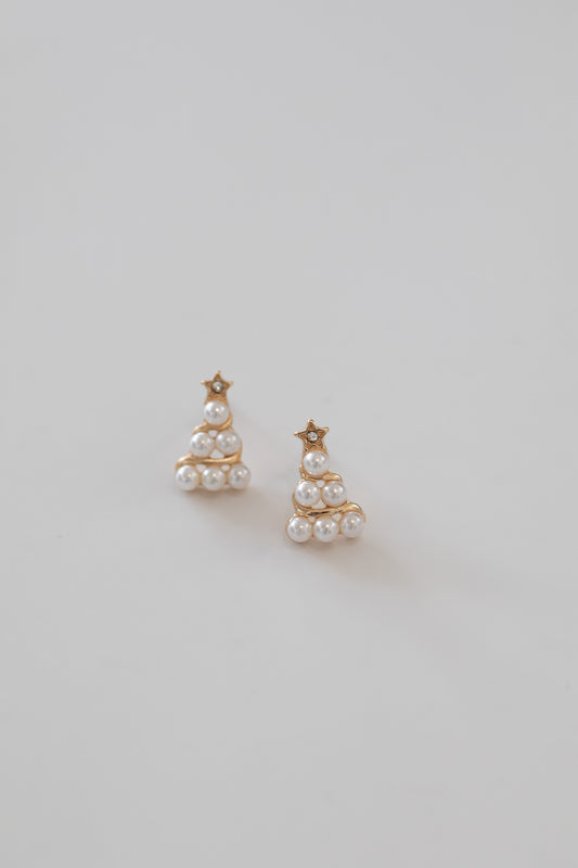 Pearl Christmas Tree Studs