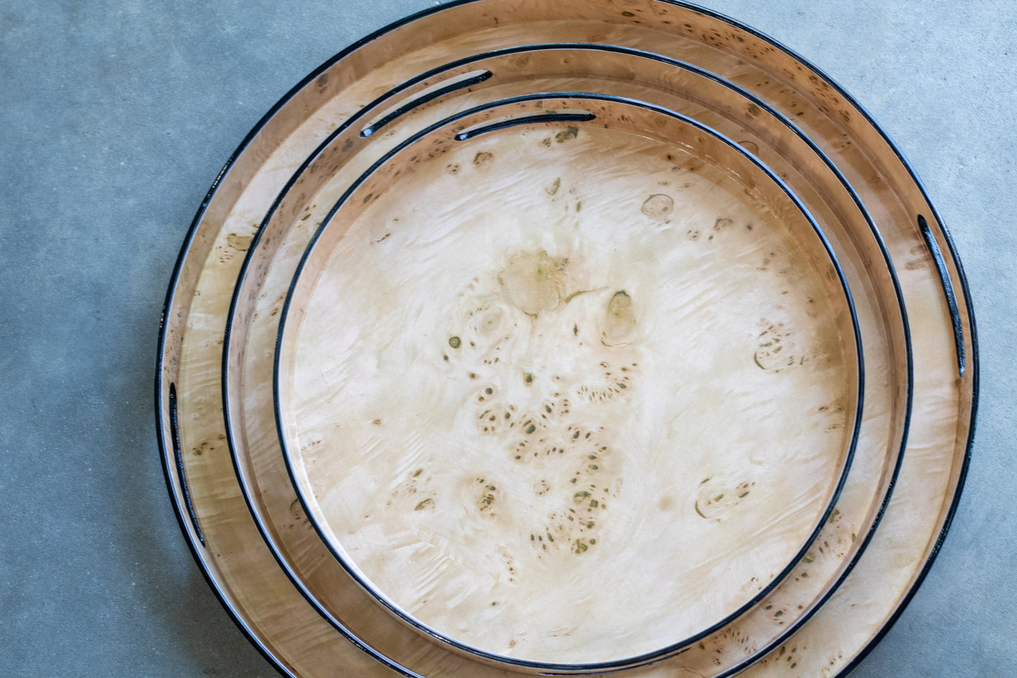 Burled Wood Pattern Round Tray
