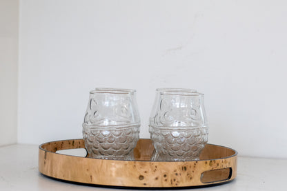 Burled Wood Pattern Round Tray