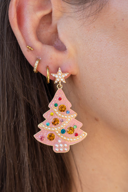 Sugar Plum Sparkle Christmas Tree Earrings