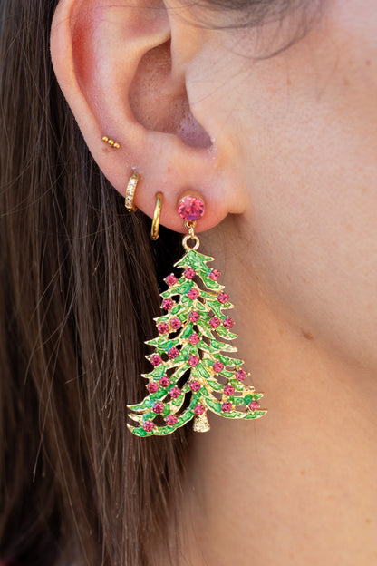 Merry & Bright Christmas Tree Earrings