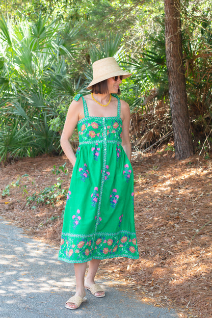 Palm Petal Tie Strap Dress