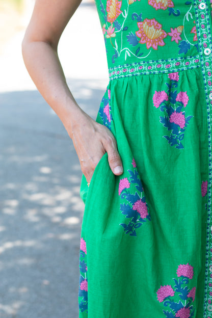 Palm Petal Tie Strap Dress