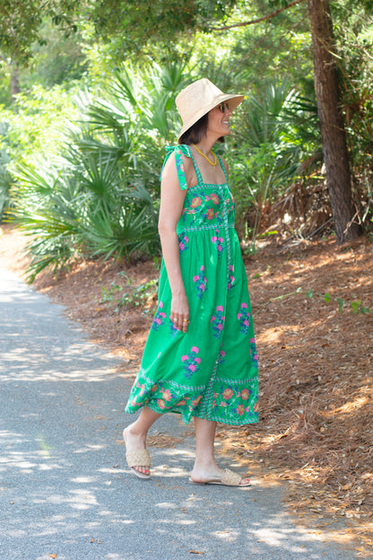 Palm Petal Tie Strap Dress